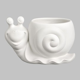 Ceramic Bisque Snail Planter - Case of 6 Ceramic Bisque Snail Planter - Case of 6